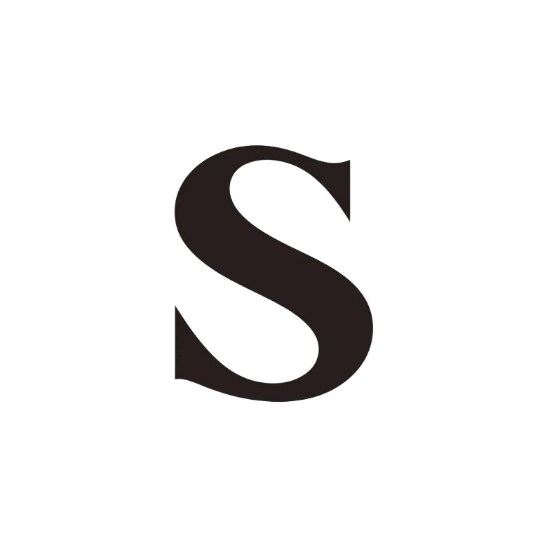 Serif S Lettermark Vinyl Car Decal Sticker – Waterproof & UV-Resistant 8"