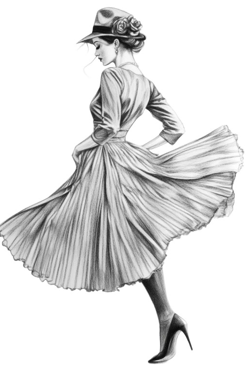 Pencil Fashion Drawing Vinyl Car Decal Sticker – Waterproof & UV-Resistant 8"