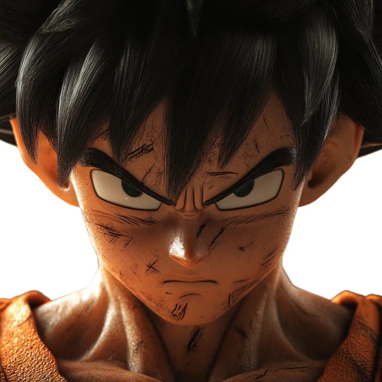 Songoku 3D Render Vinyl Car Decal Sticker – Waterproof & UV-Resistant 8"