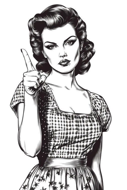 Retro Housewife Gesture Vinyl Car Decal Sticker – Waterproof & UV-Resistant 8"