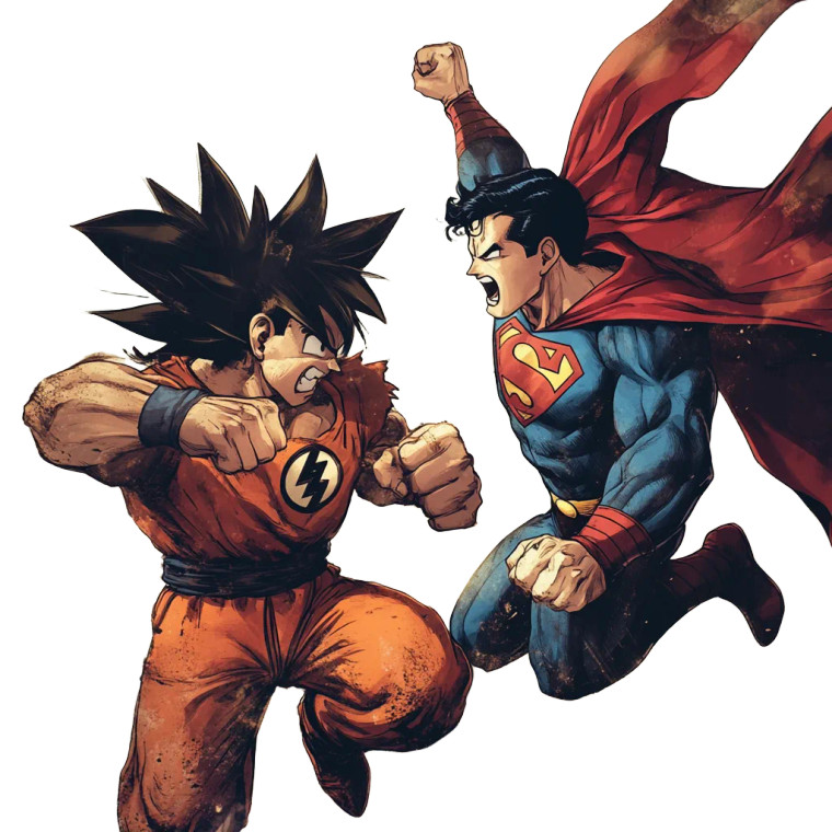 Goku Vs Superman V2 Vinyl Car Decal Sticker – Waterproof & UV-Resistant 8"