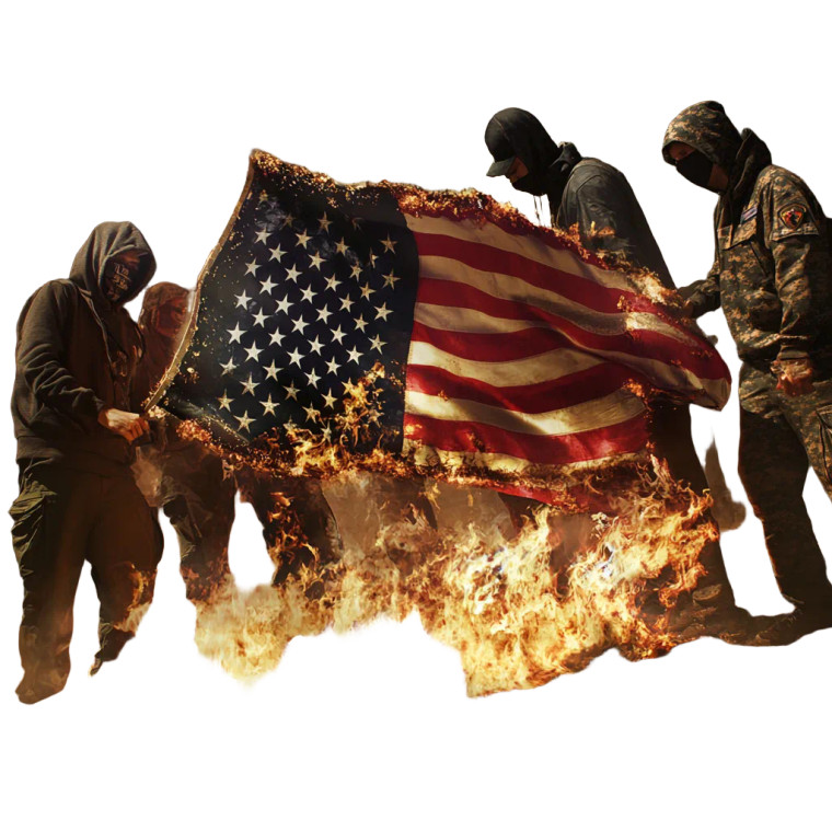 Burning Us Flag Vinyl Car Decal Sticker – Waterproof & UV-Resistant 8"