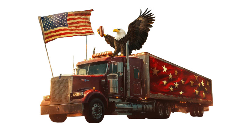 Patriotic Eagle Feast Vinyl Car Decal Sticker – Waterproof & UV-Resistant 8"