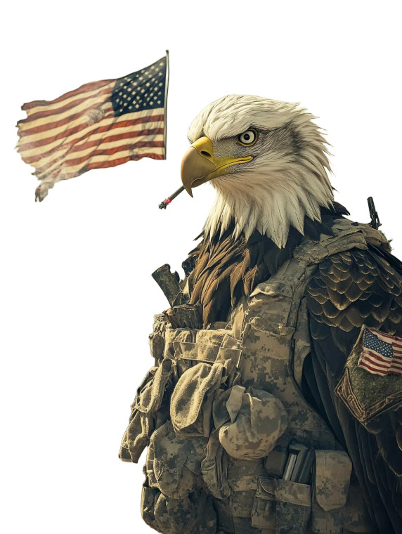 Eagle Soldier Smoking Vinyl Car Decal Sticker – Waterproof & UV-Resistant 8"
