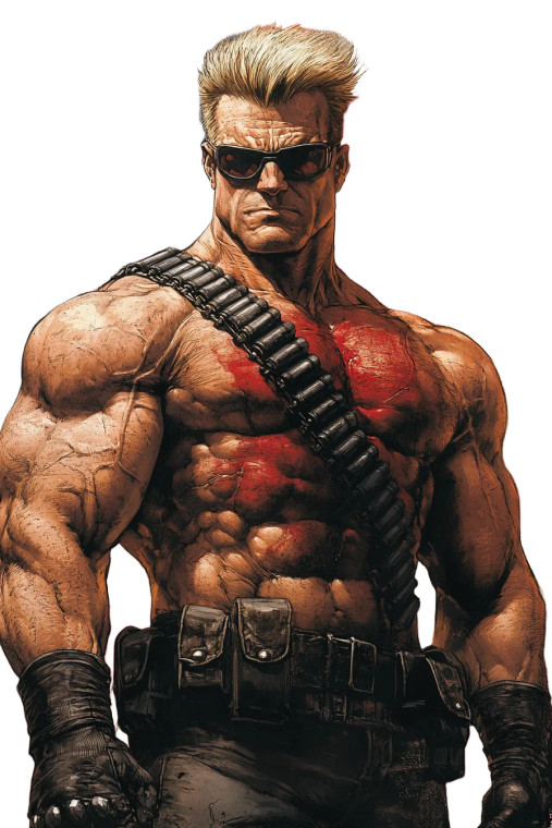 Duke Nukem Portrait V2 Vinyl Car Decal Sticker – Waterproof & UV-Resistant 8"