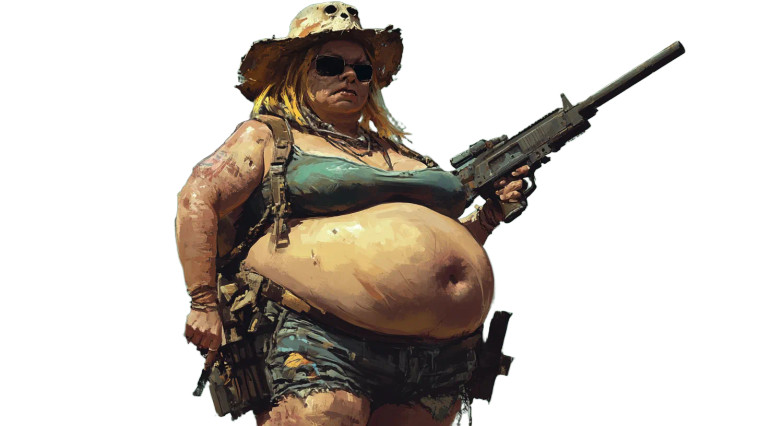 Postapocalyptic Hillbilly Woman Vinyl Car Decal Sticker – Waterproof & UV-Resistant 8"