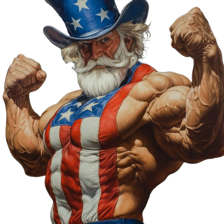 Uncle Sam Bodybuilder Vinyl Car Decal Sticker – Waterproof & UV-Resistant 8"