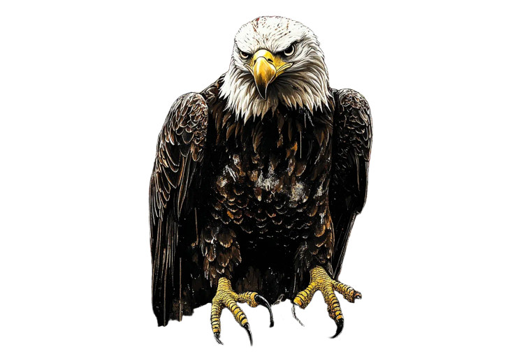 Moody Bald Eagle Vinyl Car Decal Sticker – Waterproof & UV-Resistant 8"