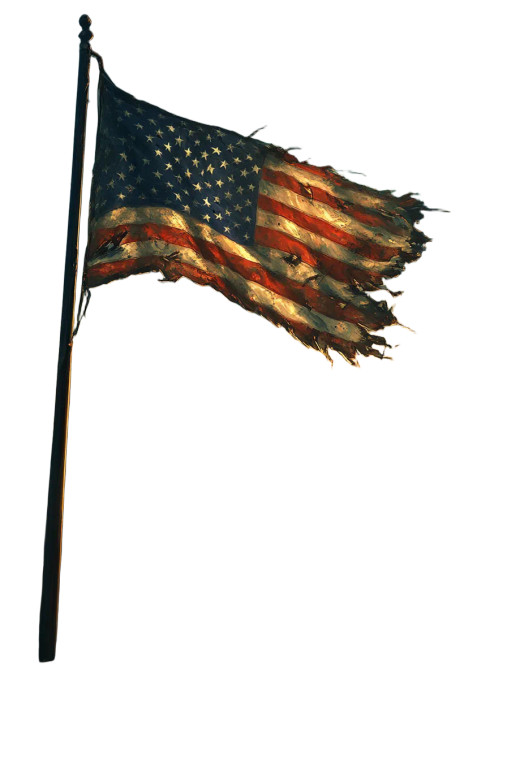 Burned Us Flag Vinyl Car Decal Sticker – Waterproof & UV-Resistant 8"