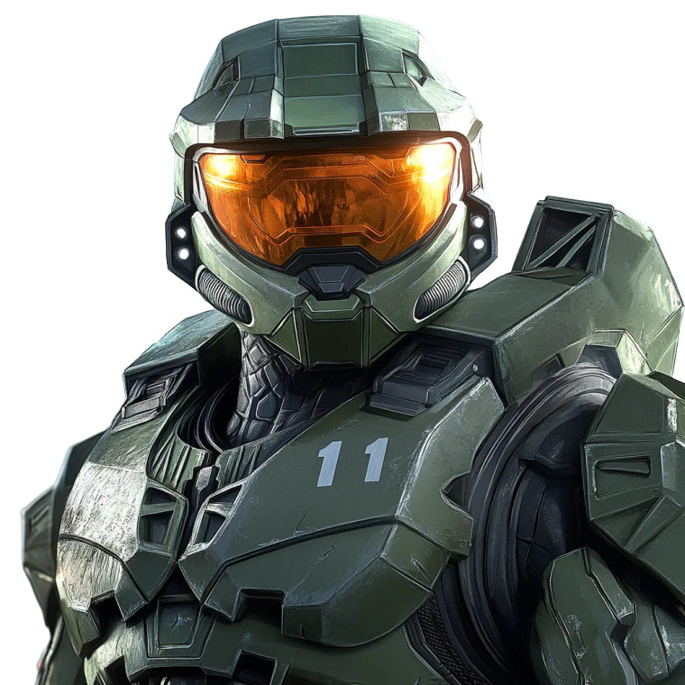 Halo Character Concept Vinyl Car Decal Sticker – Waterproof & UV-Resistant 8"