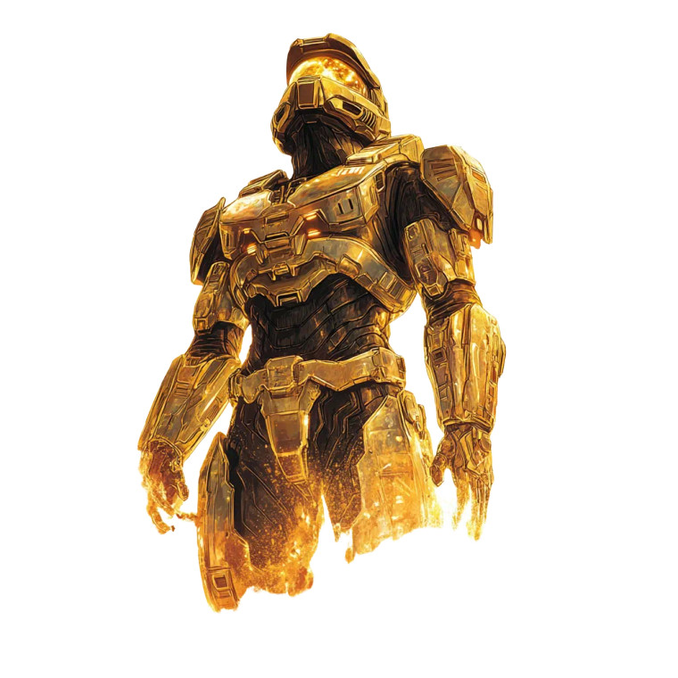Golden Masterchief Gazing Vinyl Car Decal Sticker – Waterproof & UV-Resistant 8"