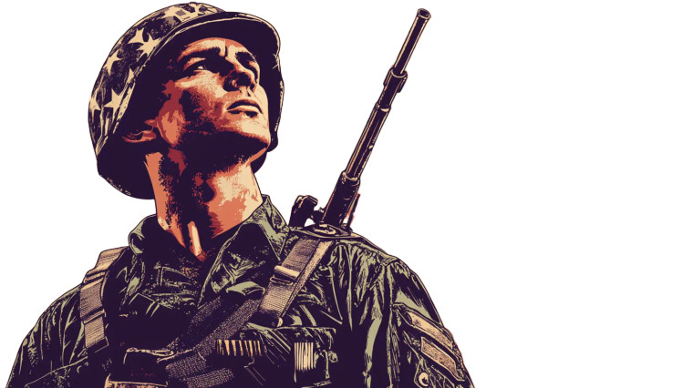 Vintage Soldier Propaganda Vinyl Car Decal Sticker – Waterproof & UV-Resistant 8"