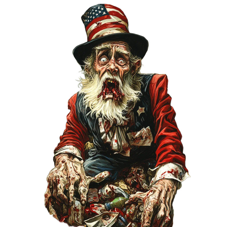 Melting Uncle Sam Vinyl Car Decal Sticker – Waterproof & UV-Resistant 8"