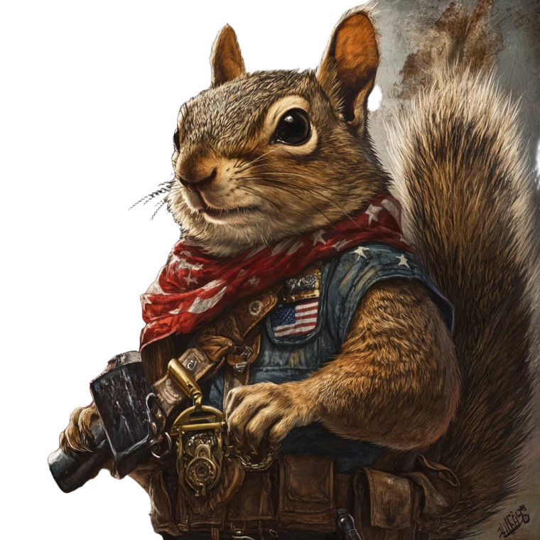 Patriotic Squirrel Vinyl Car Decal Sticker – Waterproof & UV-Resistant 8"