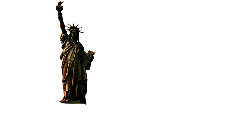 Statue Amidst Destruction Vinyl Car Decal Sticker – Waterproof & UV-Resistant 8"