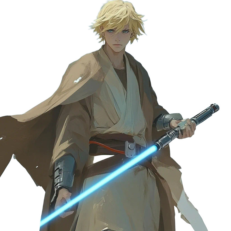 Blonde Jedi Knight Vinyl Car Decal Sticker – Waterproof & UV-Resistant 8"