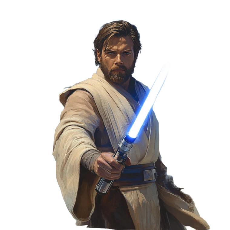 Jedi With Lightsaber Vinyl Car Decal Sticker – Waterproof & UV-Resistant 8"