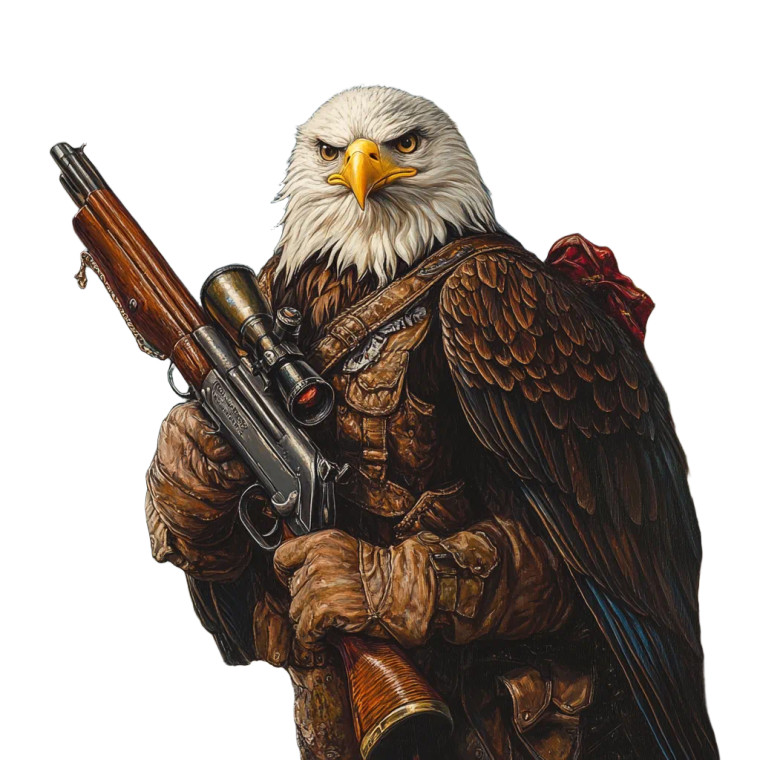 Bald Eagle Rifle Vinyl Car Decal Sticker – Waterproof & UV-Resistant 8" Bald Eagle Rifle Vinyl Car Decal Sticker – Waterproof & UV-Resistant 8"