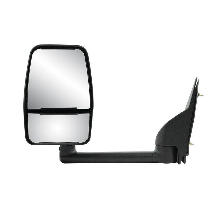 K-Source Manual Towing Mirror | OEM Replacement Dual Lens Black Mirror with PTM Housing, Foldaway, Turn Signal Indicators