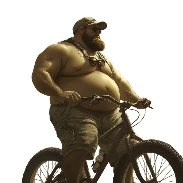 Fat Guy Biking Vinyl Car Decal Sticker – Waterproof & UV-Resistant 8"
