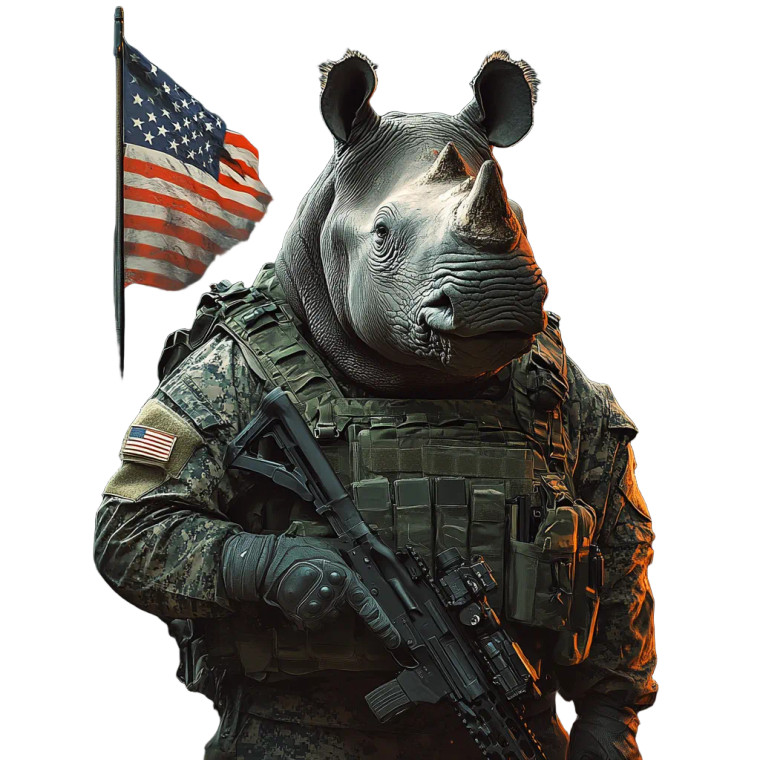 Tactical Rhino Vinyl Car Decal Sticker – Waterproof & UV-Resistant 8"