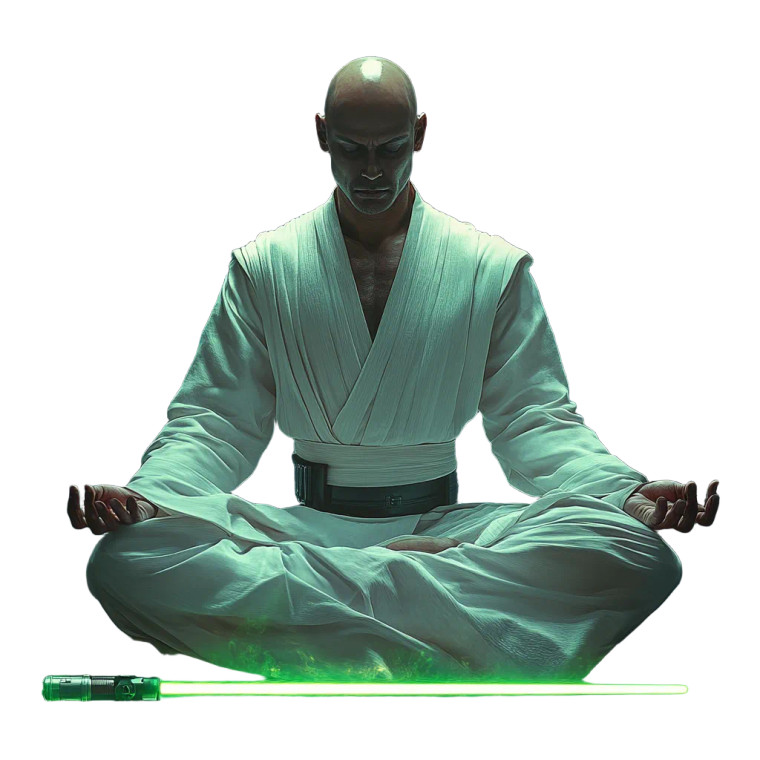 Jedi Yogi Meditates Vinyl Car Decal Sticker – Waterproof & UV-Resistant 8"