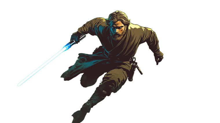 Obi-Wan Sprinting Vinyl Car Decal Sticker – Waterproof & UV-Resistant 8"