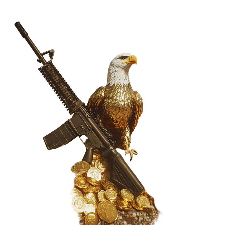 Golden Patriotic Eagle Vinyl Car Decal Sticker – Waterproof & UV-Resistant 8"