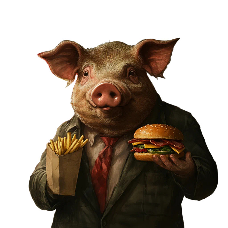 War Pig Eating Vinyl Car Decal Sticker – Waterproof & UV-Resistant 8"