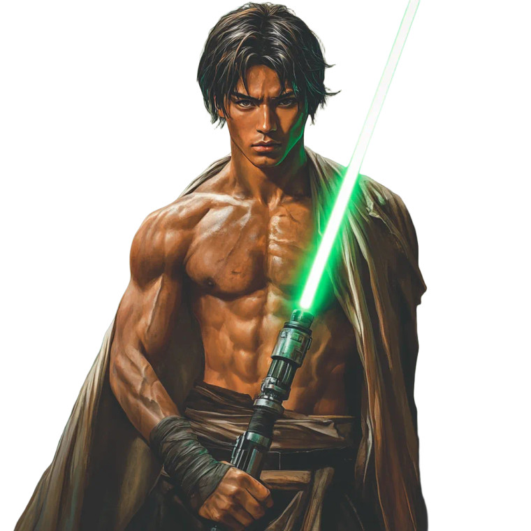 Muscular Jedi Teen Vinyl Car Decal Sticker – Waterproof & UV-Resistant 8"