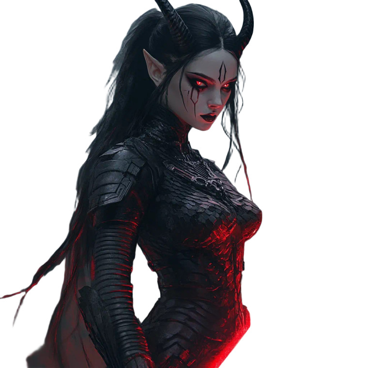 Female Devil Warrior Vinyl Car Decal Sticker – Waterproof & UV-Resistant 8"