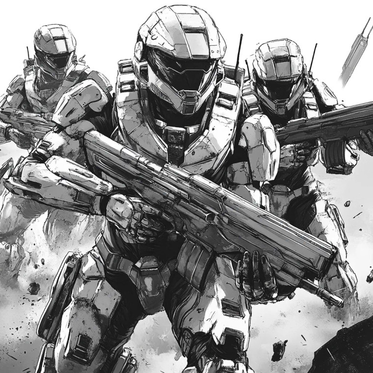 Sci-Fi Soldiers Cover Vinyl Car Decal Sticker – Waterproof & UV-Resistant 8"