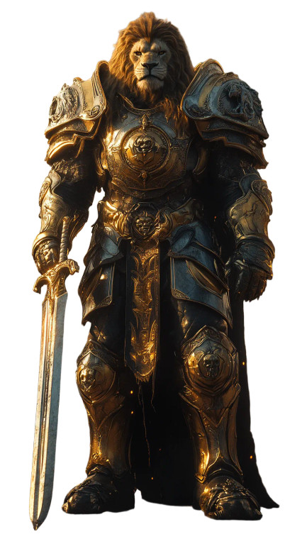 Lion-Knight Hybrid Vinyl Car Decal Sticker – Waterproof & UV-Resistant 8"