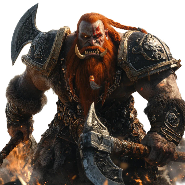 Orc Warrior Battle Vinyl Car Decal Sticker – Waterproof & UV-Resistant 8"