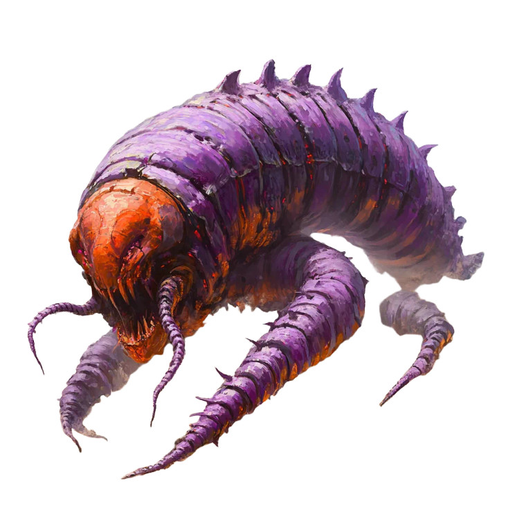 Purple Armored Worm Vinyl Car Decal Sticker – Waterproof & UV-Resistant 8"