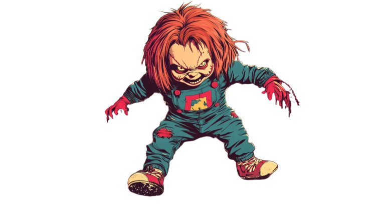 Violent Cartoon Chucky Vinyl Car Decal Sticker – Waterproof & UV-Resistant 8"