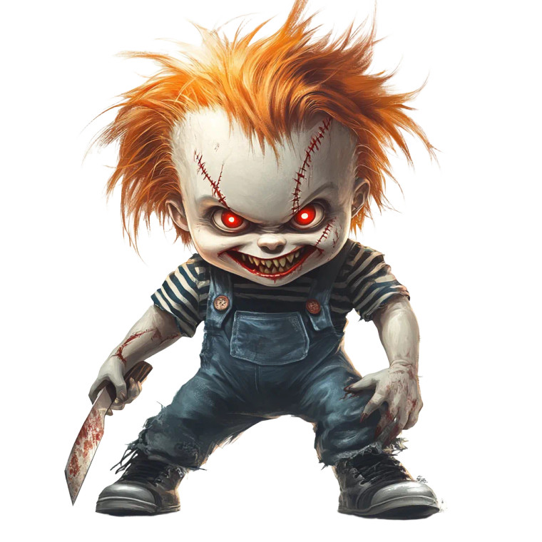 Cartoon Chucky Vinyl Car Decal Sticker – Waterproof & UV-Resistant 8"