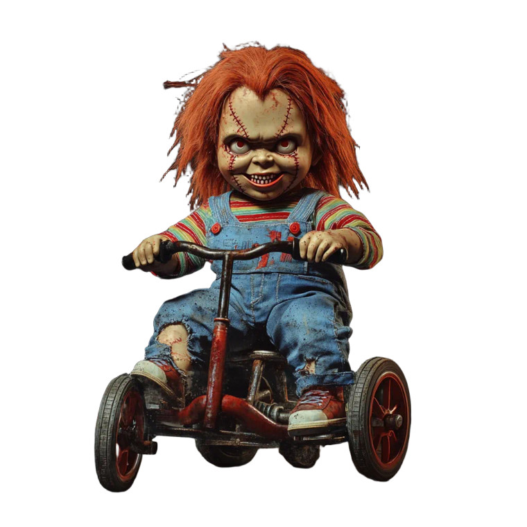 Chucky On Tricycle V2 Vinyl Car Decal Sticker – Waterproof & UV-Resistant 8"