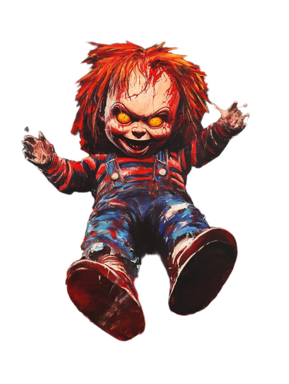 Horrific Chucky Art Vinyl Car Decal Sticker – Waterproof & UV-Resistant 8"