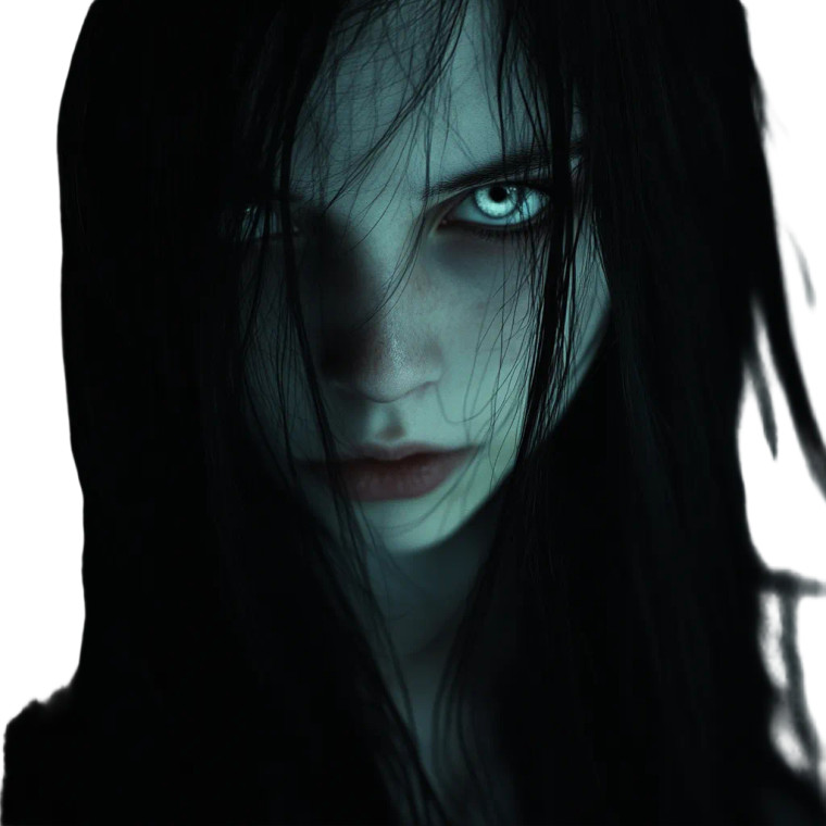 Creepy Moonlit Girl Vinyl Car Decal Sticker – Waterproof & UV-Resistant 8"