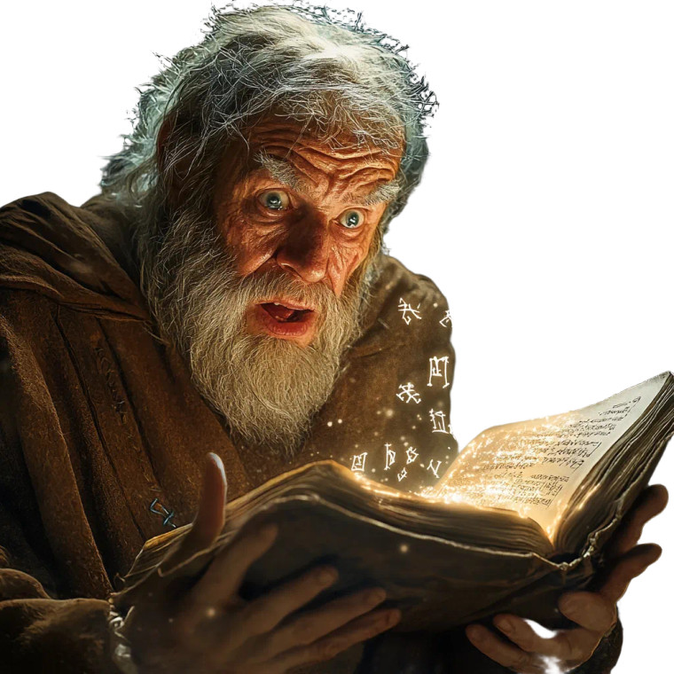 Wizard Reading Runes Vinyl Car Decal Sticker – Waterproof & UV-Resistant 8"