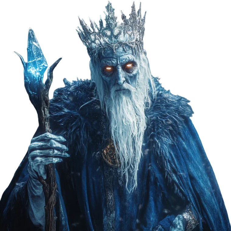 Dark Fantasy Ice King Vinyl Car Decal Sticker – Waterproof & UV-Resistant 8"