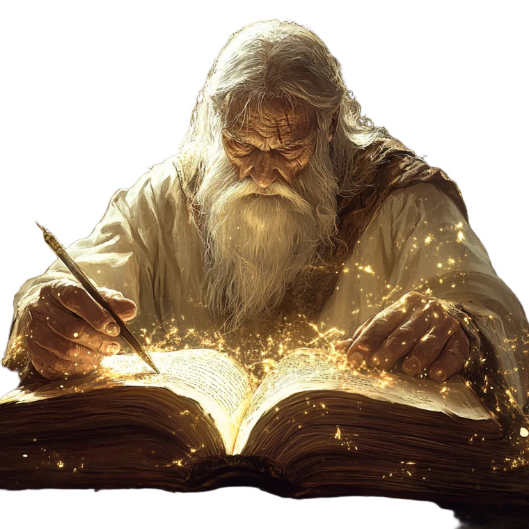 Mystical Elder Scribe Vinyl Car Decal Sticker – Waterproof & UV-Resistant 8"