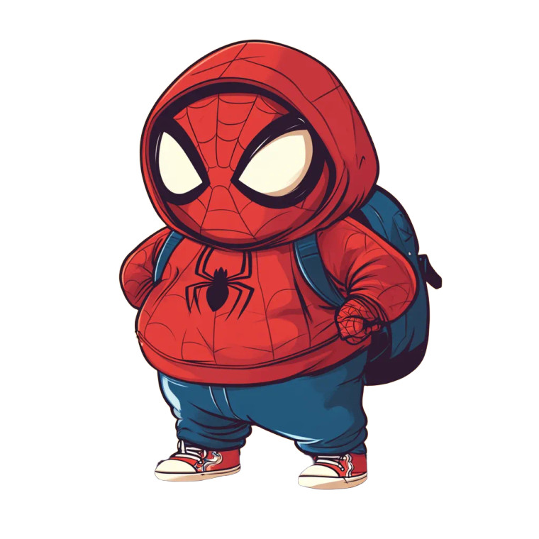 Kawaii Fat Spiderman Vinyl Car Decal Sticker – Waterproof & UV-Resistant 8"