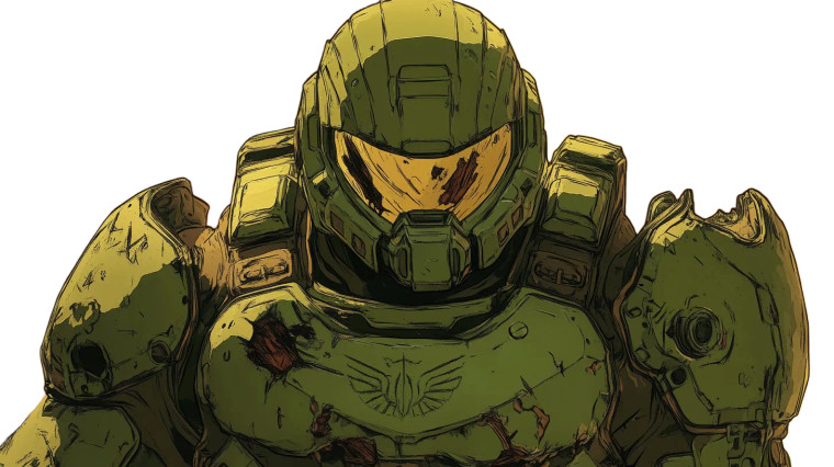Doomslayer Cel-Shaded Vinyl Car Decal Sticker – Waterproof & UV-Resistant 8"
