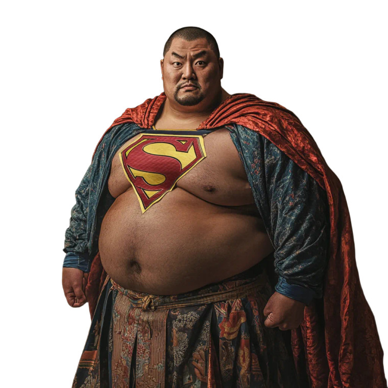 Sumo Superman Vinyl Car Decal Sticker – Waterproof & UV-Resistant 8"