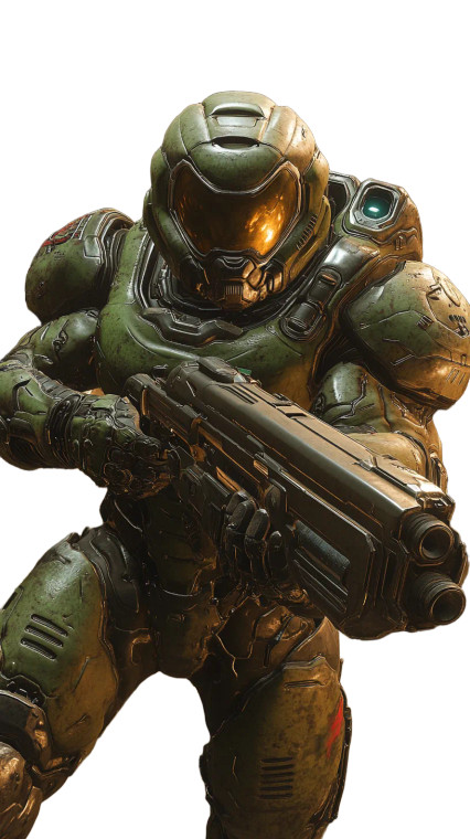 Doom Marine Action Vinyl Car Decal Sticker – Waterproof & UV-Resistant 8"