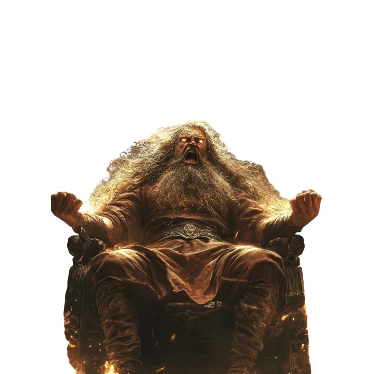 Angry Storm King Vinyl Car Decal Sticker – Waterproof & UV-Resistant 8"