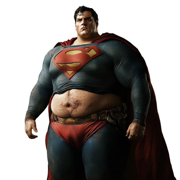 Overweight Superman Vinyl Car Decal Sticker – Waterproof & UV-Resistant 8"