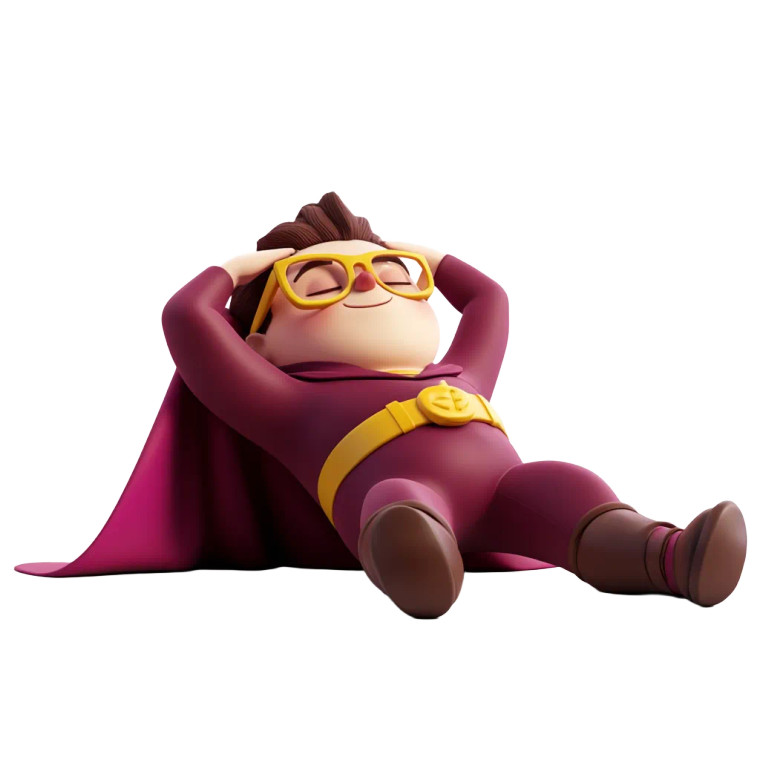 Relaxing Superhero Nerd Vinyl Car Decal Sticker – Waterproof & UV-Resistant 8"